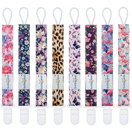 babygoal Flower Pacifier Clips 8 Pack 8PS51-B