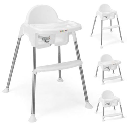 Infans 4-in-1 Convertible Baby High Chair Feeding W/ Removable Double Tray& Footrest