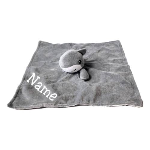 Shark Personalized Baby Blanket Lovey with Custom Embroidered Name