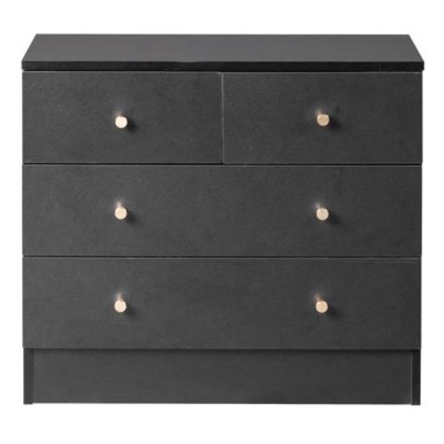 Resenkos 4 Drawer Tall Dresser Chest Of Drawers Storage Cabinet Organizer, Black