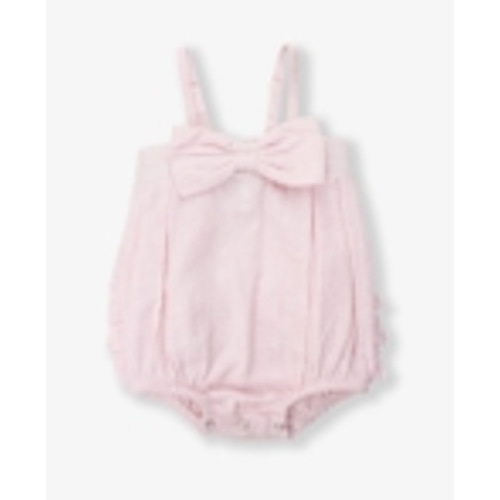 Bow Front Bubble Woven Romper | RuffleButts & RuggedButts | 12-18 months
