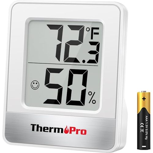 ThermoPro TP49W Hygrometer Indoor Thermometer with Large Digital View Humidity Meter with Temperature and Humidity Sensor Room Thermometer for Baby Humidity Monitor