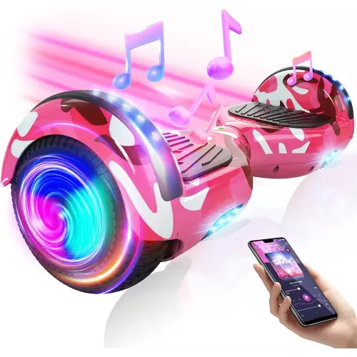 Electric Scooter, 7.5MPH Top Speed 8.5 Mile Range, Scooters with Bluetooth Flash Wheel for Kids,Teenagers, Adults