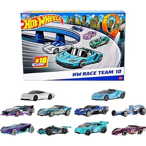 Hot Wheels Toy Cars, 10-Pack of Race Cars, Includes 1:64 Scale Corvette, Lamborghini, McLaren Originals