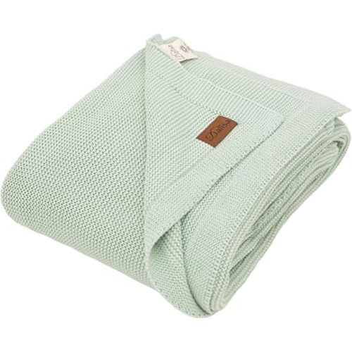Dalisa Alina GOTS Organic Cotton Throw Blanket, Sage, 50x60 in