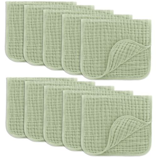 Muslin Burp Cloths Large 100% Cotton By Comfy Cubs (neptune, Pack Of 10)