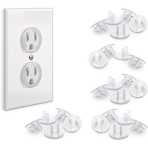 24 Pack Outlet Covers Baby Proofing, Provide Shock Prevention and Easy Installation, Safe and Secure Plastic Plug Covers for Power Sockets (24 Outlet Covers)