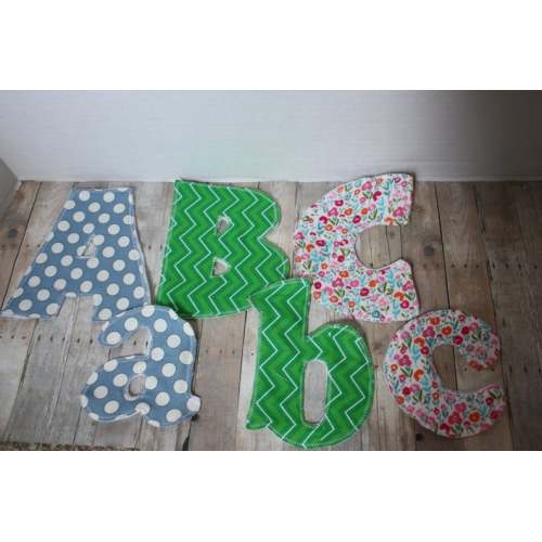 Handmade Fabric Alphabet Letters - Brightly Colored, Montessori Toys, by letter or by set of 26, uppercase and lowercase