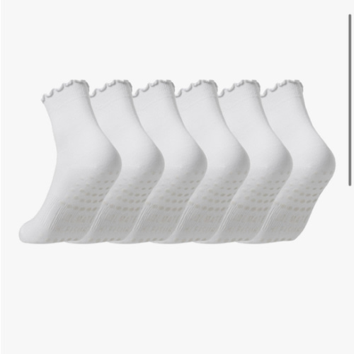 CoolMate Pilates Socks with Grips for Women, Yoga Socks, Crew Non Slip Women for Barre, Pilates Gifts for Women