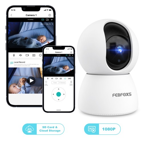 FEBFOXS 1080P Baby Monitor Security Camera for Home Security
