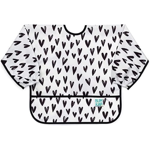 Bumkins Sleeved Bib Baby Bib, Toddler Bib, Smock, Waterproof Fabric, Fits Ages 6-24 Months
