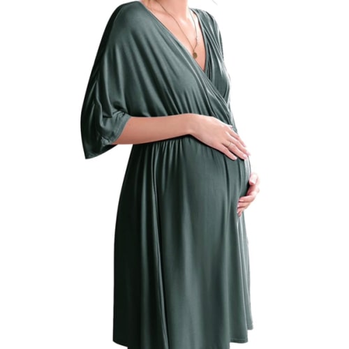 Ekouaer 3 in 1 Labor/Delivery/Hospital Gown Maternity Dress Nursing Nightgown Sleepwear for Breastfeeding