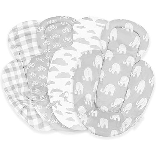 Infant Insert Compatible with 4Moms Mamaroo & Rockaroo – Car Seat Insert 2 Pack – Reversible Infant Car Seat Insert – Soft Plush Minky Car Seat Head Support Insert