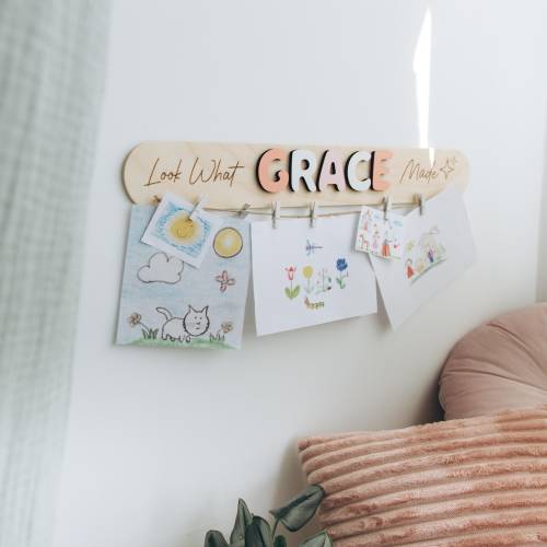 Look What I Made Sign Personalized Art Display For Kids Wall Nursery Decor Custom Birthday Baby Gift Name Puzzle Christmas Gift Toddler Gift
