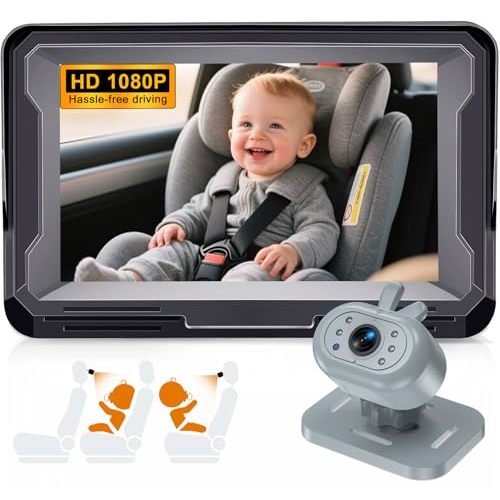 Baby Car Camera Easy Install: Rear-Facing Infant View for Cars SUVs, Clear HD Screen, 4.3 Inch Display, Peace of Mind for Parents - Grey