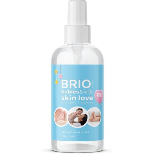 BRIOTECH Babies & Kids Skin Love, Soothing Hypochlorous Acid Spray, Pure HOCl for Sensitive Skin, Calm Redness & Bumps, Support Against Diaper Irritation, Gentle & Vegan, 4 fl oz