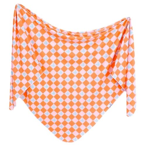 Copper Pearl Large Premium Knit Baby Swaddle Receiving Blanket 'Mickey Mouse Check'