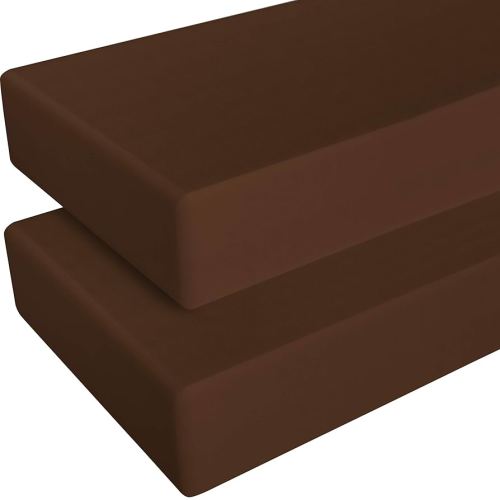 NTBAY 2 Pack 100% Brushed Microfiber Fitted Crib Sheet, Super Soft and Cozy 28x52 Crib Sheet for Standard Crib and Toddler Mattresses, Boys, Girls, Unisex, Brown, 28x52 Inches