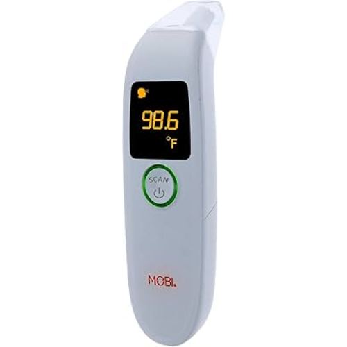 MOBI DualScan FeverTrack Ear & Forehead Thermometer w/Medication Reminder Alarm, Fever Thermometer, Forehead and Ear Thermometer, Medical Thermometer, Baby and Infant Thermometer, Battery Included