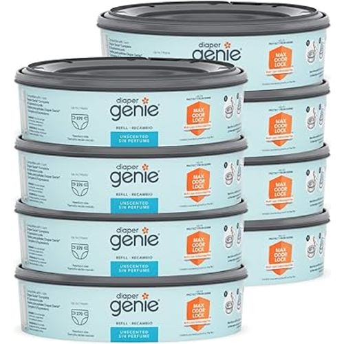 Diaper Genie Bags Refills 270 Count (Pack of 8) with Max Odor Lock | Holds Up to 2160 Newborn Diapers