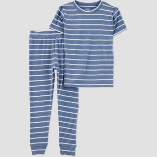 Carter's Just One You®️ Toddler Boys' 2pc Short Sleeve Turtle Comfy Soft Snug Fit Pajama Set - Gray 5T: Crew Neck, Elastic Waistband