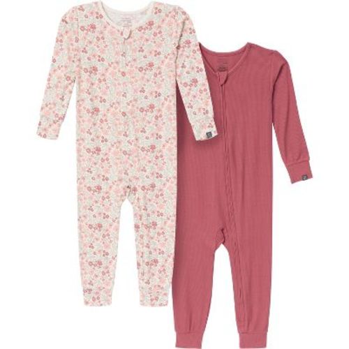 Modern Moments™ By Gerber Baby Girls' 2-pack Tight Fitting Footless Pajamas, Ivory Floral, 6-9 Months