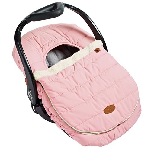 JJ Cole Winter Baby Car Seat Cover - Winter Car Seat Cover for Baby Seat or Stroller - Infant Car Seat Covers with Warm Sherpa Lining - Blush Pink