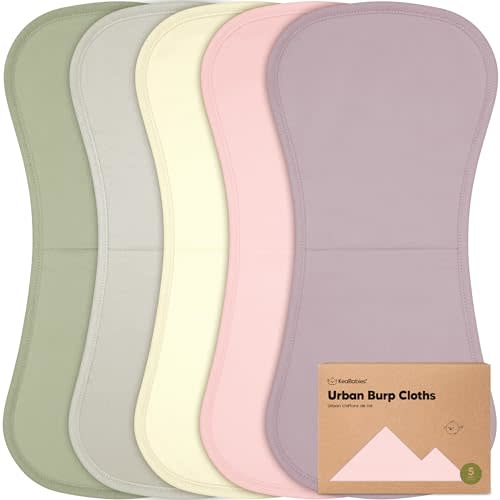 Organic Burp Cloths Baby Boy & Girl - 5-Pack Super Absorbent Cotton Burping Cloths for Babies, Soft & Plush Newborn Spit Up Rags, Infant Towels for Milk Spit Up, Unisex, Large 21" x 10" (Embrace)