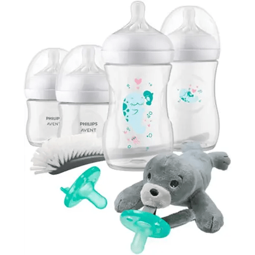 Philips AVENT Natural Baby Bottle with Natural Response Nipple, Gift Set Sea Design, SCD838/05