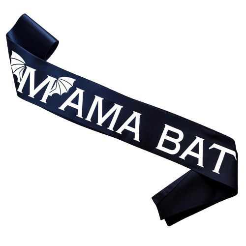 Mama Bat Sash, Gothic Baby Shower Decoration for Mom to Be, Black Halloween Pregnancy Gift for Women, Dark Theme Boy or Girl Gender Reveal Party Favors, Welcome Baby Sprinkle Maternity Props