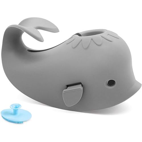 Baby Bathtub Faucet Cover, Baby Safety Protection Silicone Toys, Bath Spout Cover Baby Bathtub, Faucet Cover Baby Bathtub Silicone Whale for Kids, Toddler, Infant, Gifts for Children