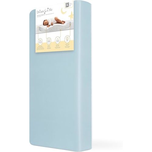 Dream On Me Snuggles Extra Firm Baby Crib Mattress, Greenguard Gold and JPMA Certified Crib Mattress, Fits All Portable & Mini Cribs, Waterproof Vinyl Cover, 10 Years Limited Warranty