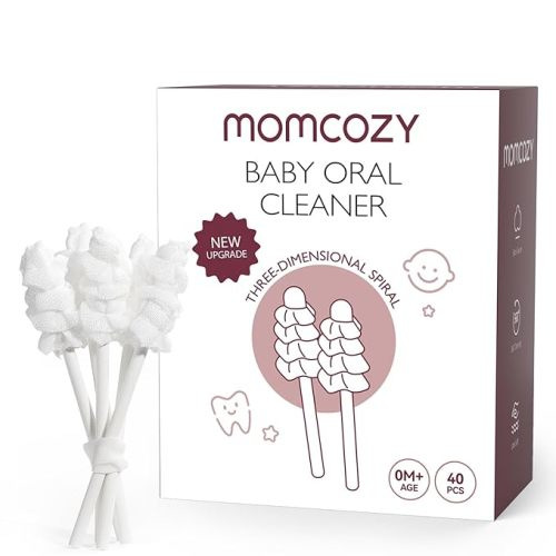 Momcozy Baby Tongue Cleaner Gauze, Baby Toothbrush Disposable Oral Cleaner, Toddler Toothbrush for Tooth Mouth Gum Clean, Infant Toothbrush Oral Cleaning Stick, Baby Oral Cleaner Newborn, 40 Count - Tongue Cleaner(40ct)