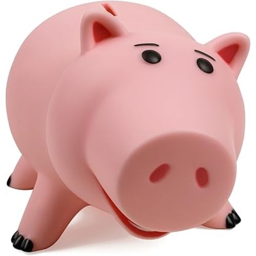 PHOCAS Piggy Bank, Cute Pink Plastic Coin Bank for Girls and Boys, Unbreakable Pig Money Bank for Xmas Christmas Birthday Gift