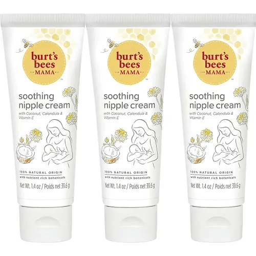 Burts Bees Mama Soothing Nipple Cream with Coconut, Calendula and Vitamin E, 100% Natural Origin, 1.4 Ounces