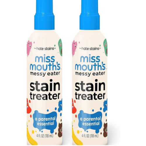 Miss Mouth's Messy Eater Stain Treater Spray - 4oz 2 Pack Stain Remover - Newborn & Baby Essentials - No Dry Cleaning Food, Grease, Coffee Off Laundry, Underwear, Fabric