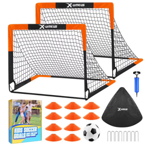 Amazon.com : Kids Soccer Goals for Backyard Set- 2 of 6X4/ 4X3 ft Toddler Soccer Goal Training Equipment with Soccer Ball, Ladder, Pop Up Soccer Net for Kids Age 3-5 4-6 6-8 8-12 10-12 Outdoor Games Sports Gift : Sports & Outdoors