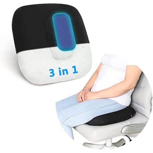 Donut Pillow Postpartum Cushion with Perineal Ice Packs Episiotomy Butt Pad for Sitting Tailbone Pain Relief Hemorrhoid Coccydynia Pregnancy Women After Birth Recovery Medical Care (3 in 1)