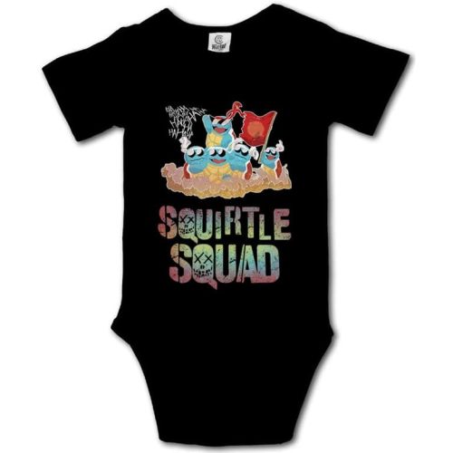 Turtle Squad Baby Bodysuit Romper Unisex Short Sleeve Onesie Black