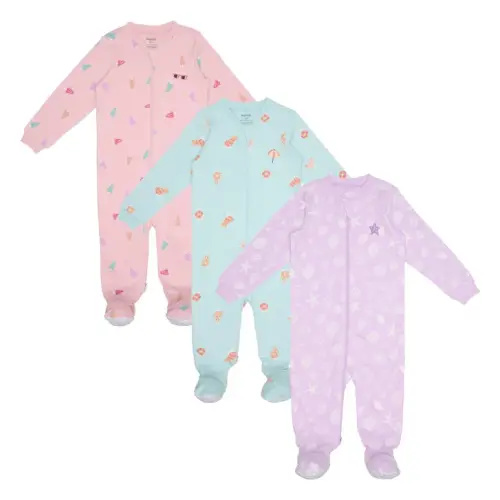 Pekkle Infant Organic Cotton Sleeper, 3-pack | Costco