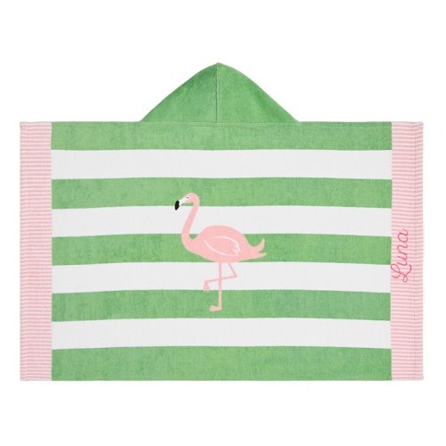 Rugby Stripe Flamingo Beach Hooded Towel