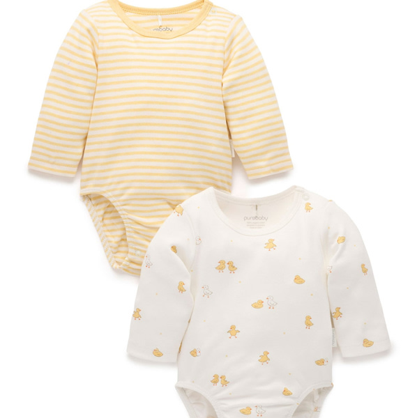 Little Ducky 2 Pack Bodysuit - Purebaby
