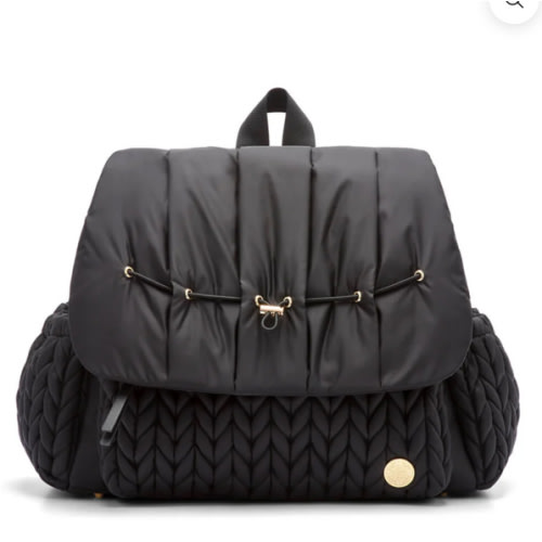 Levy Stylish Diaper Backpack - Black Herringbone