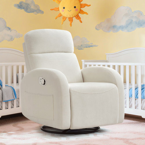 Latitude Run® Delba 37"Modern Upholstered Chenille Manual Swivel Rocker Glider Recliner Nursery Chair & Reviews | Wayfair