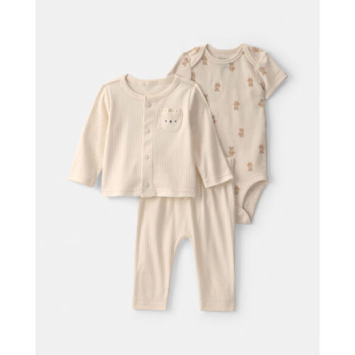 Baby Boy 3-Piece Bear Layering Set - Ivory | Carter's