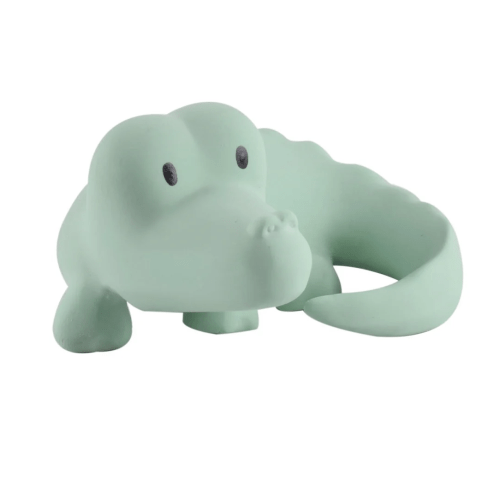 Crocodile Organic Natural Rubber Rattle, Teether & Bath Toy