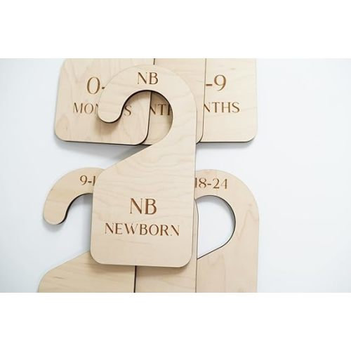 Heart and Home Designs - Modern Double-Sided Baby Closet Dividers, Nursery Closet Organizers – Set of 7 Durable Baby Closet Size Dividers - Size Newborn to 24 Months