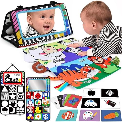 Tummy Time Toys with Baby Mirror