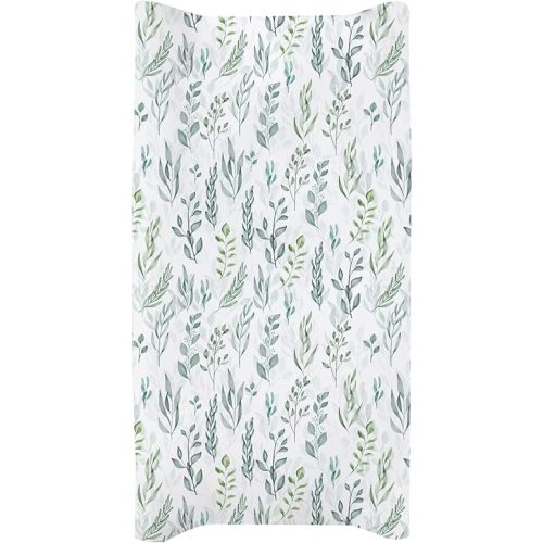Diaper Changing Pad Cover, Soft Breathable Fabric Baby Stretchy Changing Table Pad Cover, Jersey Knit Changing Table Sheets for Boys and Girls, Green Leaf
