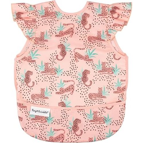 Tiny Twinkle Mess Proof Baby Bib - Waterproof Toddler and Baby Apron Bib - Machine Washable - PFAS and BPA Free